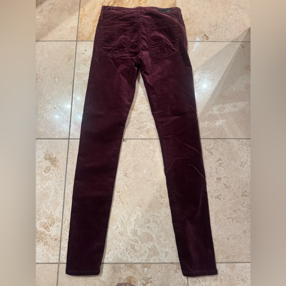 AG Burgundy Womens Velvet Pants